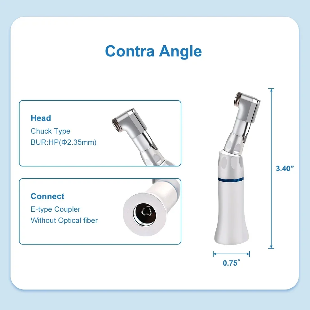 Dental Low Speed Handpiece Kits 203C 2/4 Hole Air Motor Latch Chuck Contra Angle Straight Handpiece Dentists Equipment Tools