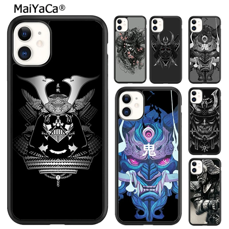 MaiYaCa Samurai JapaneSE2020 Warrior Mask Helmet Phone Case For iPhone 16 15 SE2020 6 7 8 plus 11 12 mini 13 14 pro max 