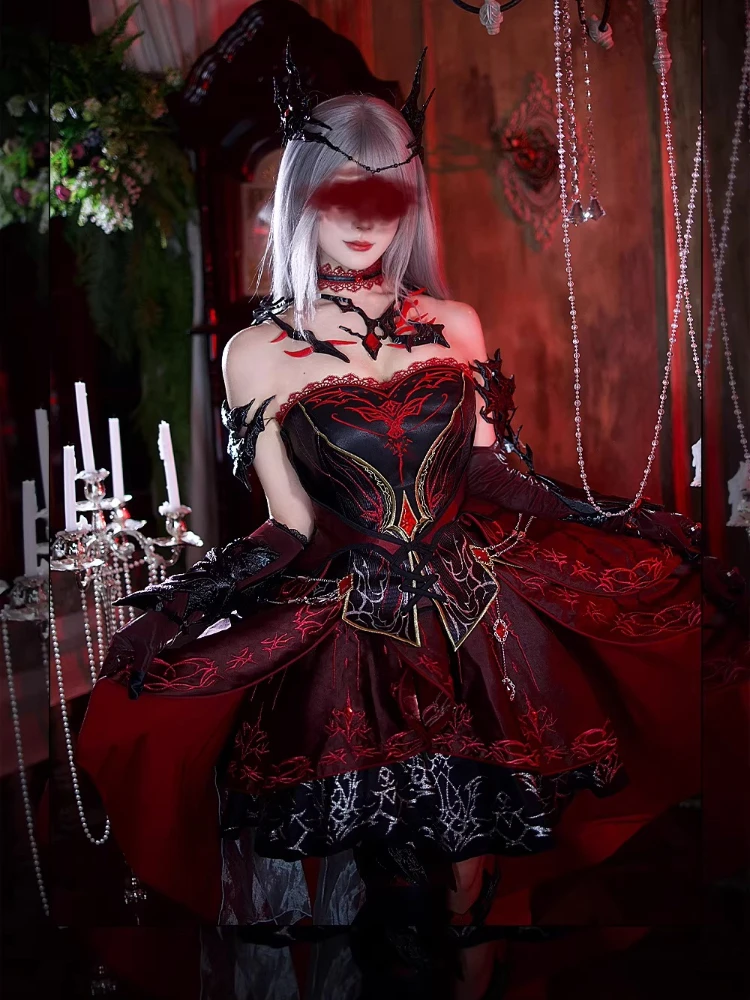 

Game Love and Deepspace Abyss Lord Heroine Cosplay Costume Sylus Sexy Red Dress Dominator Uniform Skirt Set Douijin Women Gifts