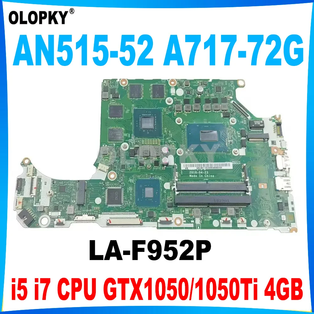 DH5VF LA-F952P Mainboard for Acer Nitro AN515-52 A715-71G laptop motherboard with i5-8300H i7-8750H CPU GTX1050/1050Ti 4GB DDR4