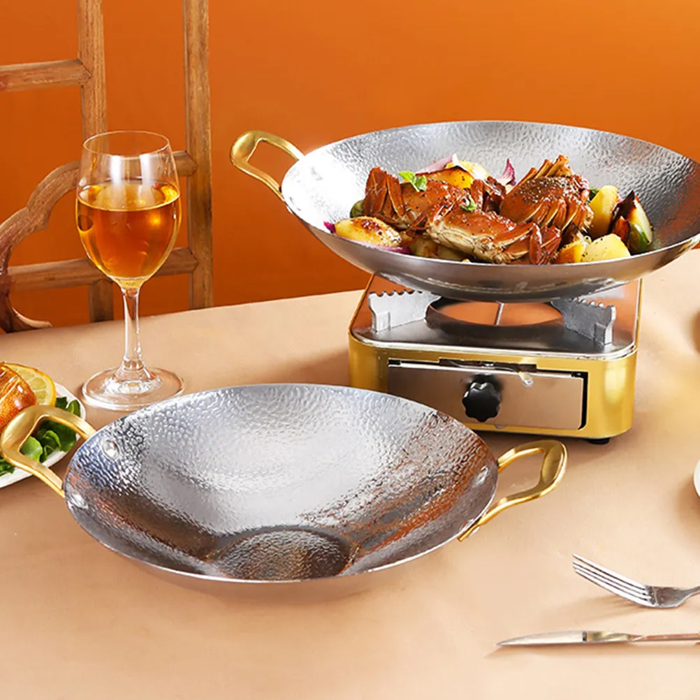 

Многофункциональная кухонная посуда из нержавеющей стали: сковорода с двумя ручками, чугунная кастрюля, универсальная кастрюля для сухих блюд, кастрюля для хот-пота, сковорода для рамена, домашний стальной вок