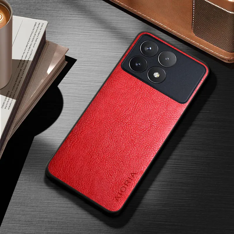 Case for Xiaomi POCO X6 X5 X4 X3 Pro NFC GT funda solid color durable classical business Leather cover for poco x6 pro case