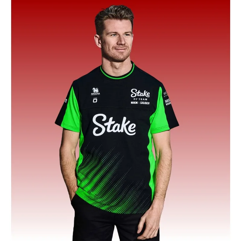 

Футболка Stake 2025 Nico Hulkenberg Gabriel Bortoleto F1 Team, мужской стиль, хит продаж, новый летний женский топ с короткими рукавами
