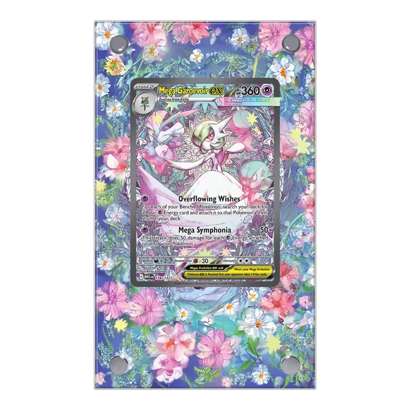 Art Display for Pokemon Cards PTCG Mega Gard Ex Anime Game Collection Expand Gift Self Made Acrylic Protective Case Keychain Toy