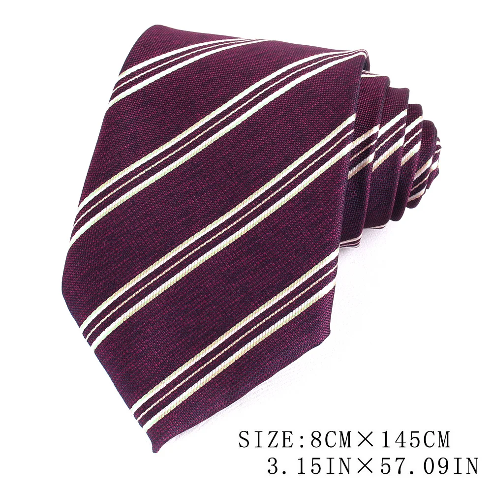 New Striped Ties For Men Women Dark Red Color Necktie For Groomsmen Men\'s Tie For Wedding Fashion Floral Neckties For Gifts