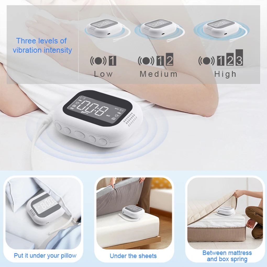 Vibrating Alarm Clock with Bed Shaker Multifunctional for Heavy Sleeper Deaf Hard 2 Hearing Snooze Alarm Clock