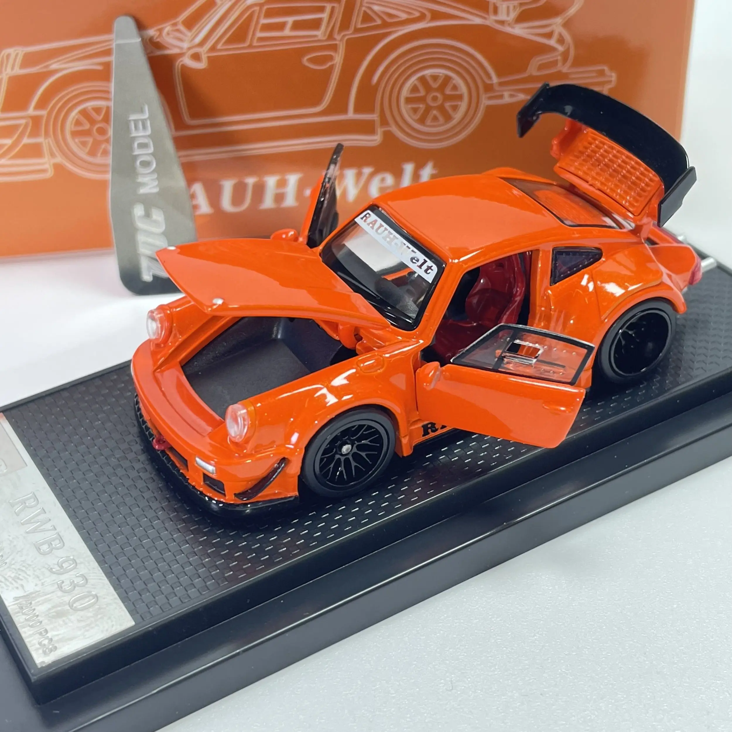 FG * TPC Customized 1:64 Porsche RWB930 Alloy Full Open Car Model Simulation Ornament Collection