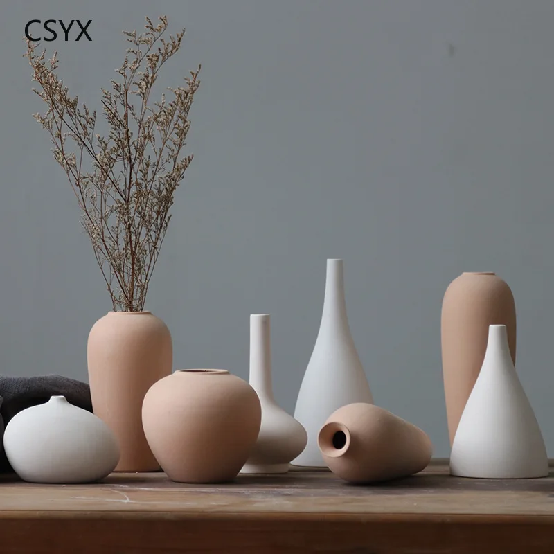 

Nordic Modern Vegetarian Ceramic Vase Home Living Room Decoration Ornaments Dried Flower Arrangement Retro Pastoral Vase Crafts