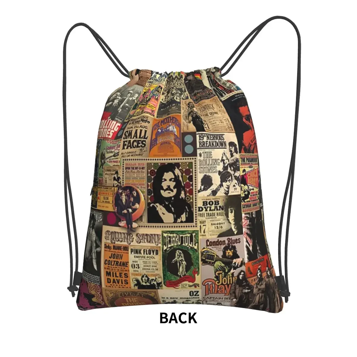 Rock N' Roll Stories Portable Backpacks Drawstring Bag Fashion Drawstring Bundle Pocket Storage Bags For School Students