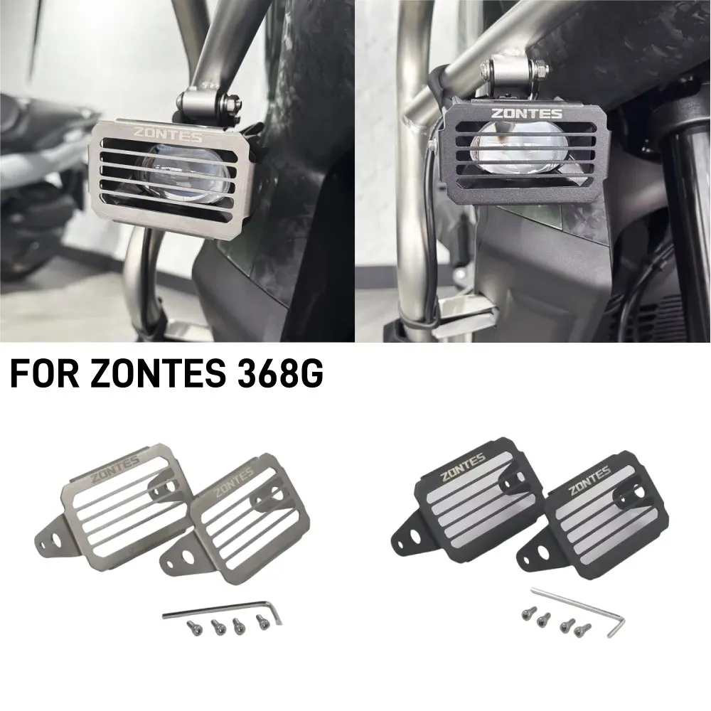 

ZONTES 368G Stainl Steel Fog Lamp Guard Motorcycle Decorative Accories Headlight Barrier Protection Cover