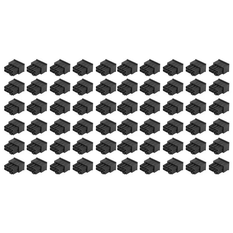 60PCS 4.2Mm 8P 8PIN Male PCI-E Pcie Power Connector Plastic Shell For PC Computer ATX Graphics Card GPU, Black