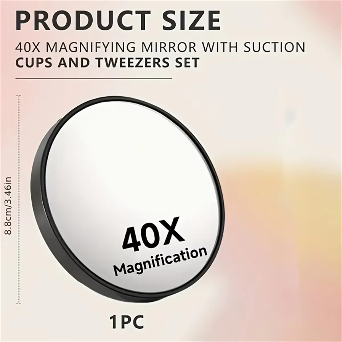 Portable Double Sided Hand Mirror Handle Design 1X & 10X 30X 40X Magnifying Cosmetic Mirror for Makeup Skincare