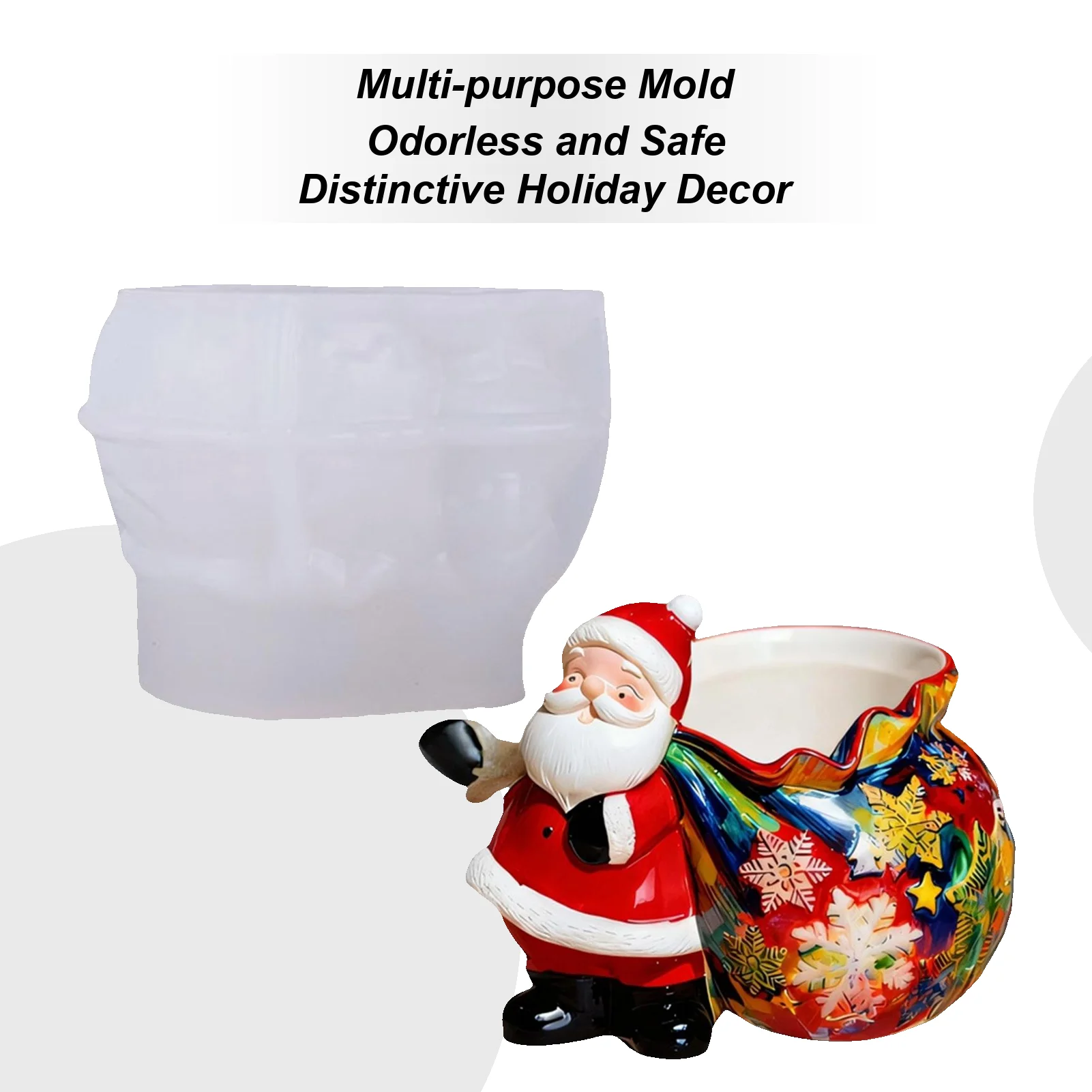 

Форма для цветов, 3D силиконовая рождественская форма для цемента Санта-Клауса, контейнер для конфет, формы для литья для вечеринок, планировщиков, художественных учителей, праздника
