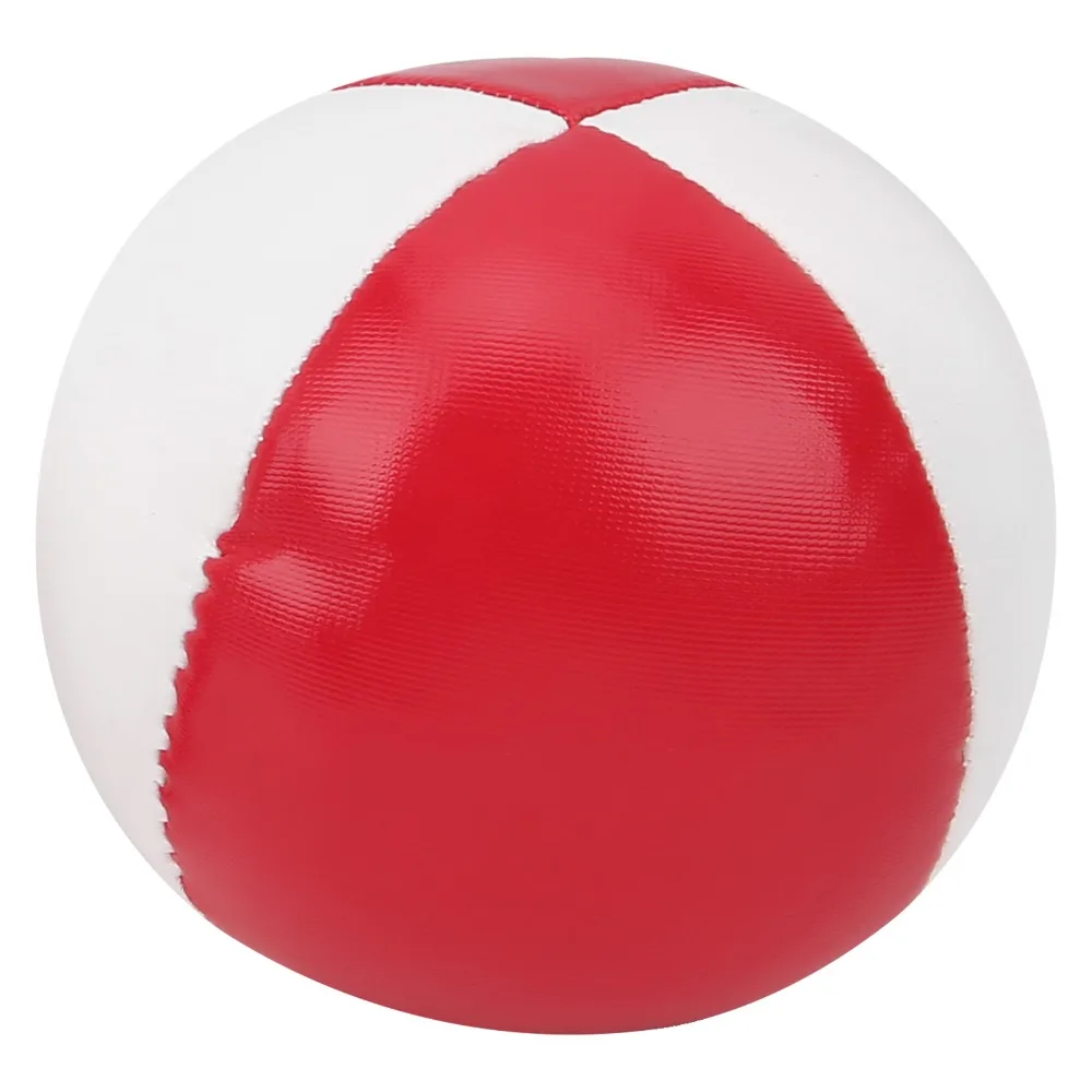 3PCS Ball PU Leather Juggling Balls Blue White No Bounce Practice Balls Red White Footbag Balls Outdoor Activities