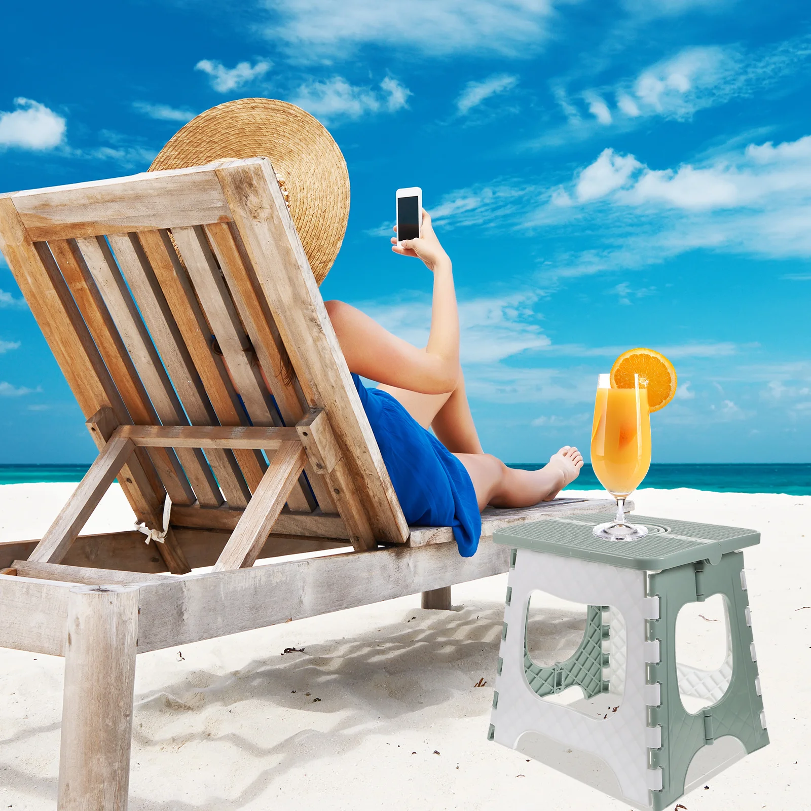 

Portable Collapsible Plastic Folding Chair Green Lightweight Sturdy Foldable Stool Home Outdoor Camping Hiking Fishing Travel