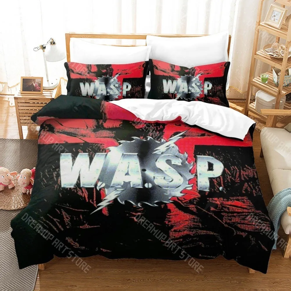 3D Printed WASP Metal Band Bedding Set for Boys Girls Duvet Cover Pillowcase Twin Queen King Full Single Double Sizes