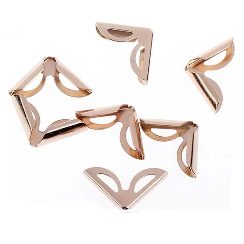 200Pcs Rose Gold Book Scrapbooking Album Menu Folder Corner Protectors,Book Corner,23x16mm,Fit 5mm thickness book