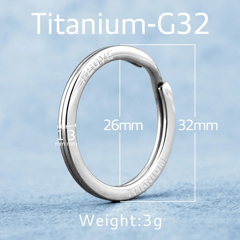 Real Titanium Men Keyring Flat Key Chain Rings Holder