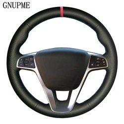 DIY Hand-stitched Black Artificial Leather Car Steering Wheel Cover for Lada Vesta 2015 2016 2017 2018 2019 Vesta SW