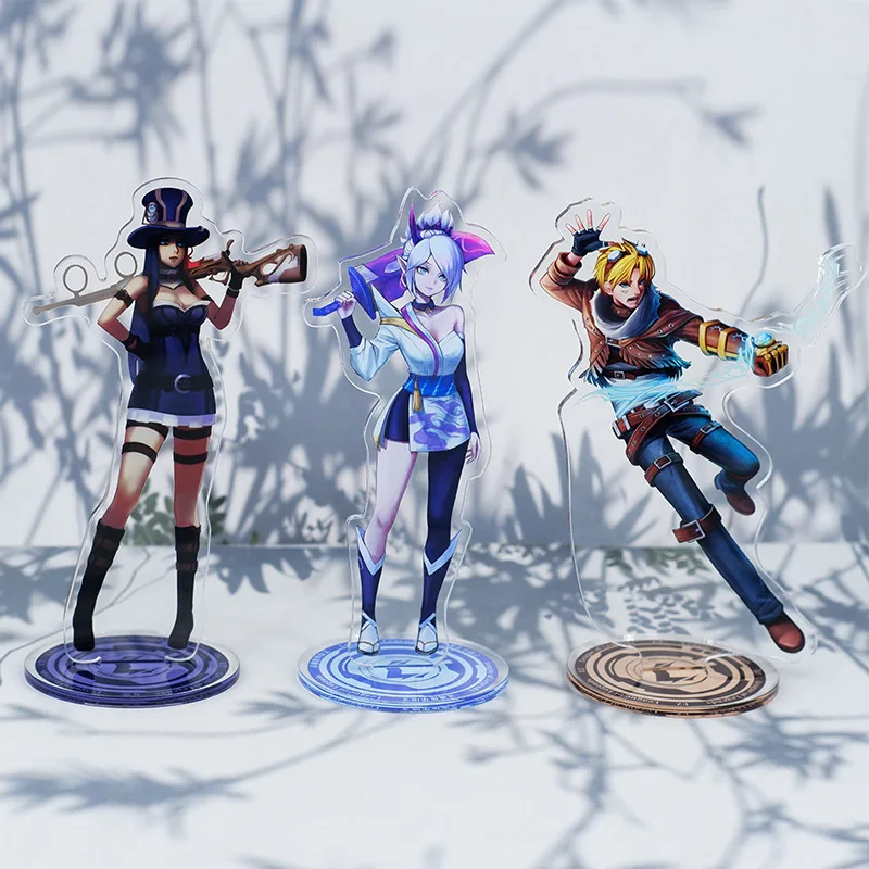 16CM GAME LOL Spirit Blossom Ahri Jinx Zoe Yasuo Cosplay Acrylic Stand Figure Accessories Cosplay Cartoon Badge