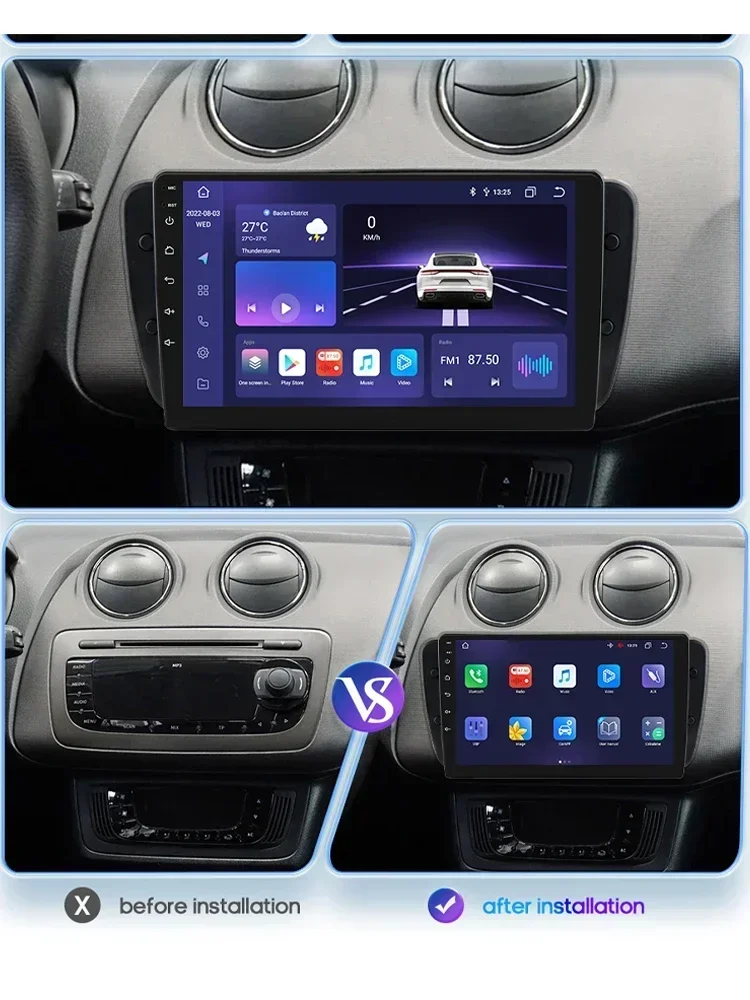 2din carplay android radio für sitz ibiza 6j 2010-2015 2009 ai stimme 4g auto multimedia gps autoradio octa core 2013