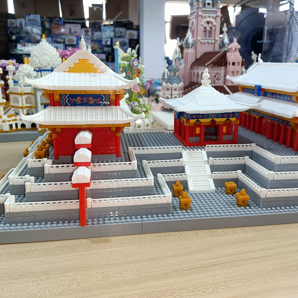 Knew Built Imperial Treasures Beijing Forbidden City Palace Micro Mini Building Blocks Toys Ancient Royalty Construction