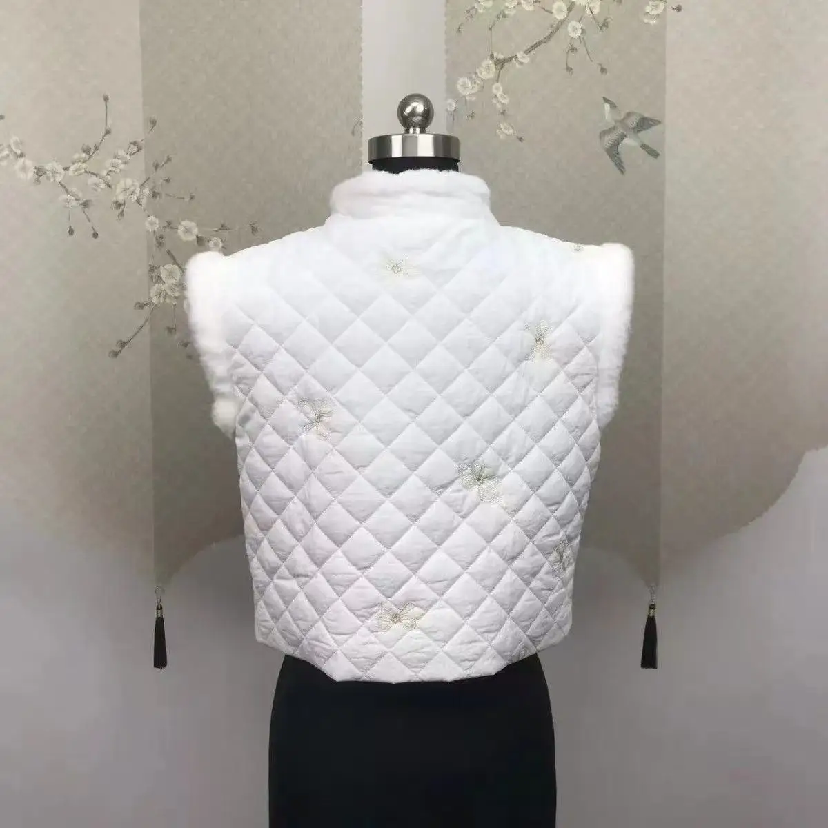 Winter Hanbok Weste Damen Traditionelle Koreanische Kleidung High-End Vintage Ärmellose Tops Neujahr Party Weste Mantel Sieht Schlank