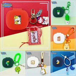 Case for Anker Soundcore Sport X20 C30i C40i P30i P40i Silicone Lucky Cat Earbuds Soft Protective Headset Cover with Pendant