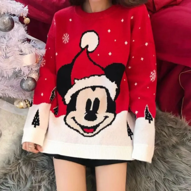 Disney Anime Hoodie Christmas Sweatshirts Cotton Embroidery Pullovers for Women Coat Male Autumn and Winter Loose Wild Cute Tops