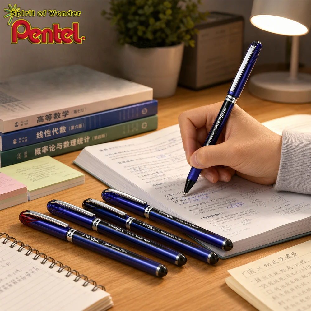 12PCS Japan Pentel Quick-drying Gel Pen BLN25 Half-needle Straight 0.5mm Large-capacity School Stationery Office Accessories