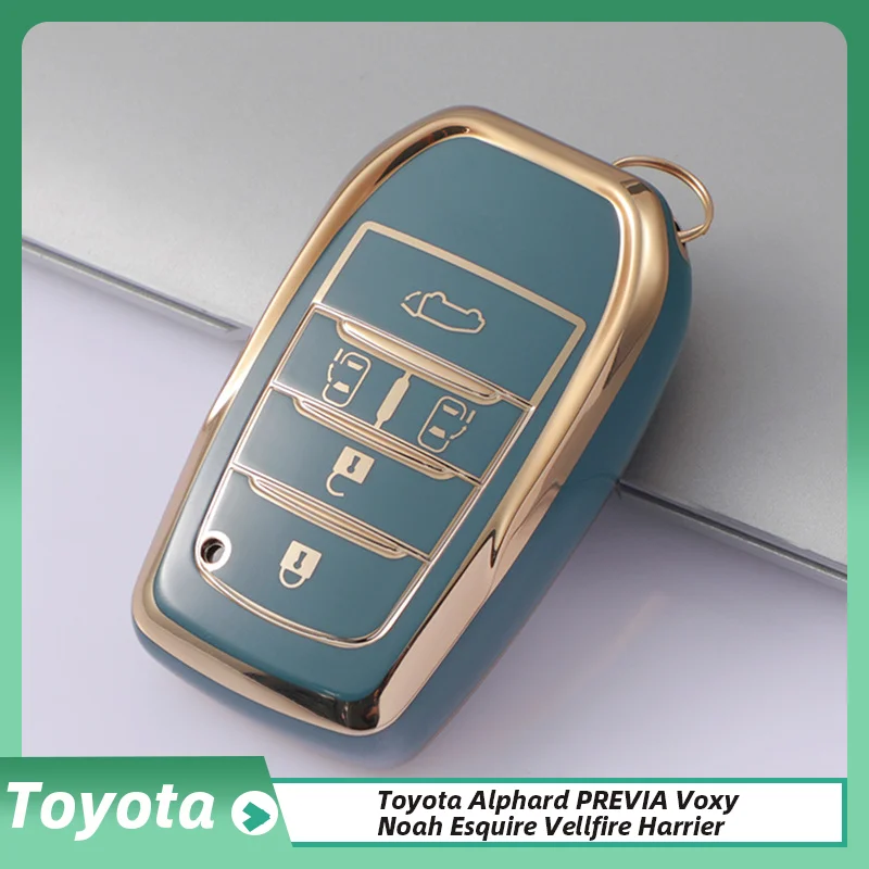 

5 6 Button Car Key Cover Case For Toyota Alphard PREVIA Voxy Noah Esquire Vellfire Harrier TPU Remote Shell Fob Holder Keychain