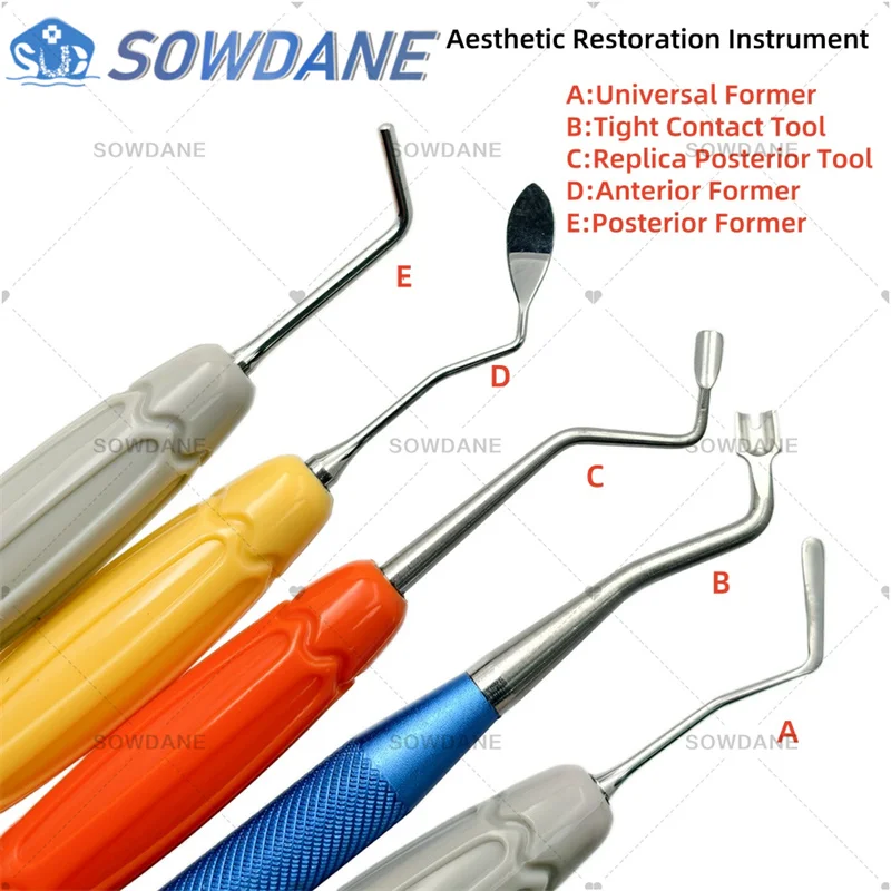 

5pcs/set Dental Aesthetic Teeth Restoration Instrument Updated Kit with Tight contact tool Anterior Posterior Trimmer Tool