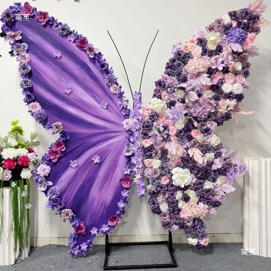 Wedding Background Flower Arch Shop Decoration Artificial Flower Row Butterfly Wedding Flower Arch