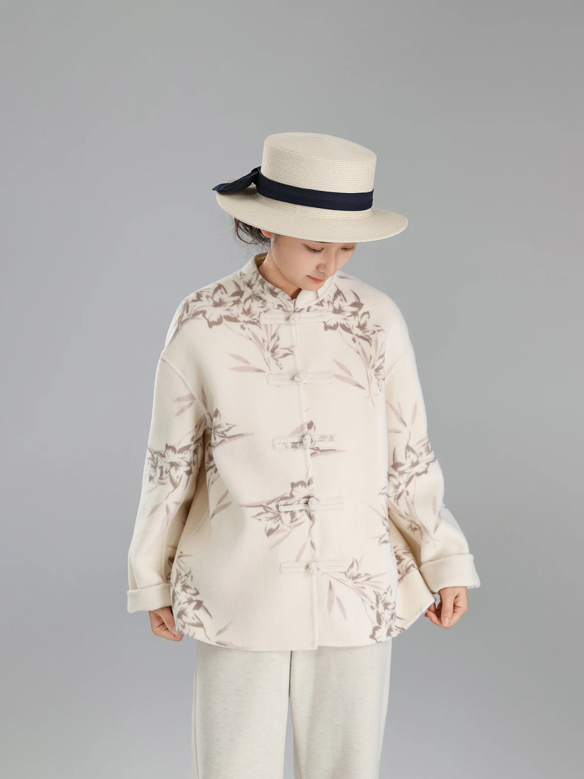 

Новое поступление: Женское пальто из чистой шерсти с китайским принтом, осенне-зимнее, с воротником-стойкой, на пуговицах, в традиционном этническом стиле