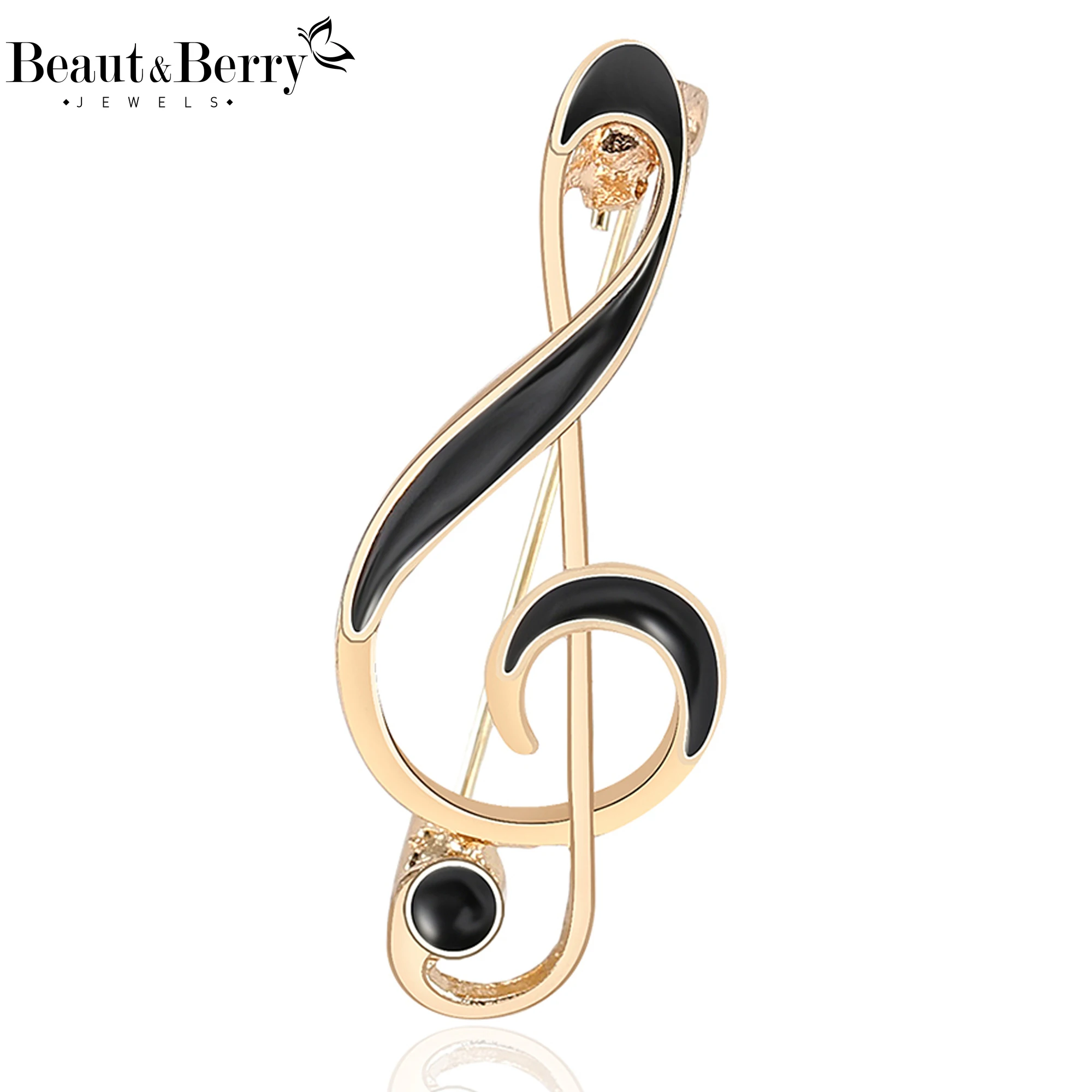 Beaut&Berry Trendy Music Note Brooches for Women Unisex Musics Pins Casual Party Accessories New Year Gifts Friends Decoration