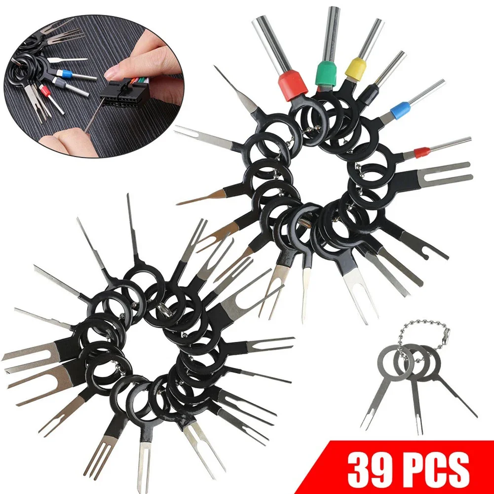 39Pcs Automotive wiring harness terminal removal tools Wire Terminal Connector Disassembly Keys Mechanical Repair Wiring