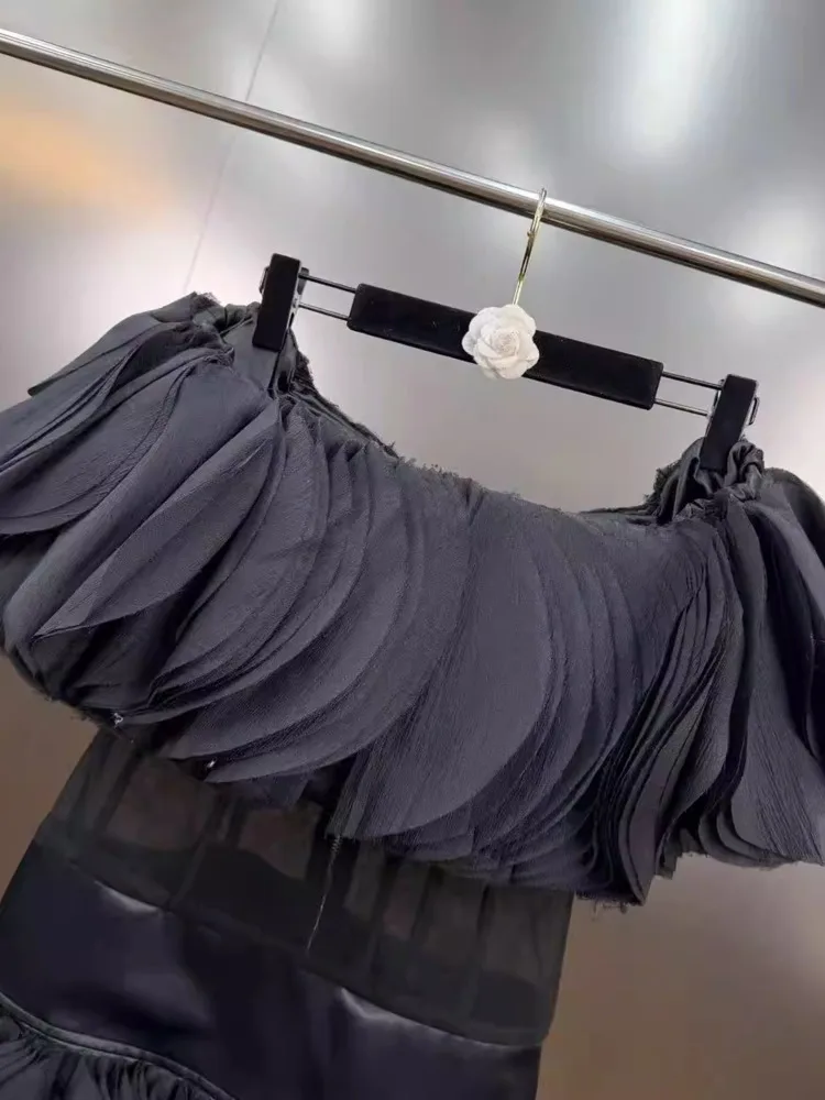 Vestido Mini Rosa com Camadas e Renda Sem Alças para Mulheres, Moda Feminina Tendência 2026