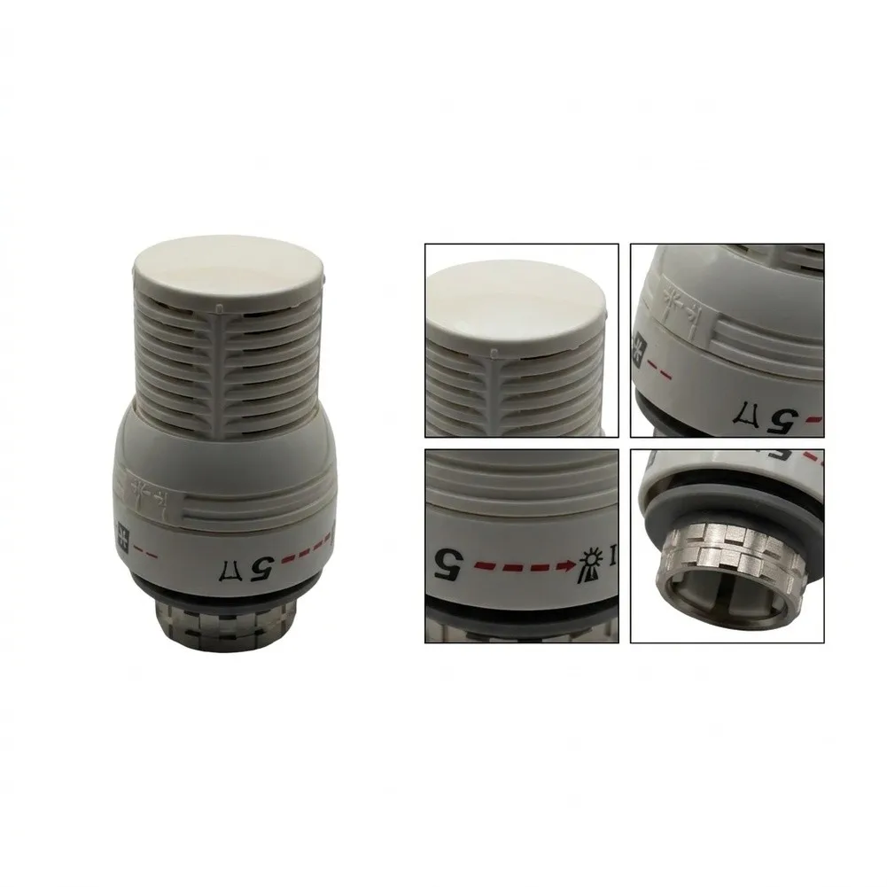 High Flow Thermostatic Valve Temperature Control Radiator Thermostat Temperature Lock-in Feature Metal And Plastic Build