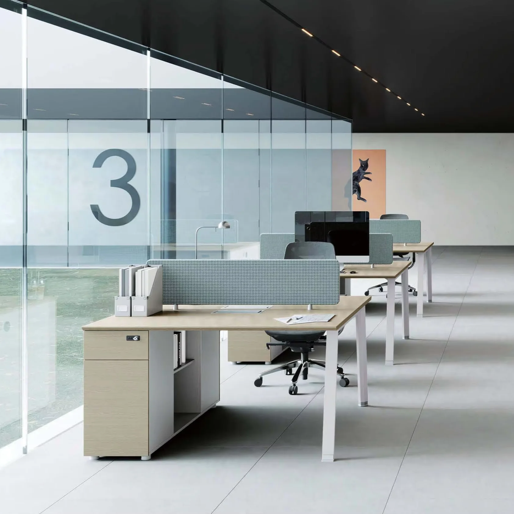 

Morden Convertible Modern Office Workstation Desk 2/4/6 Person Computer Table for Office Bedroom Use Modern Office Furniture