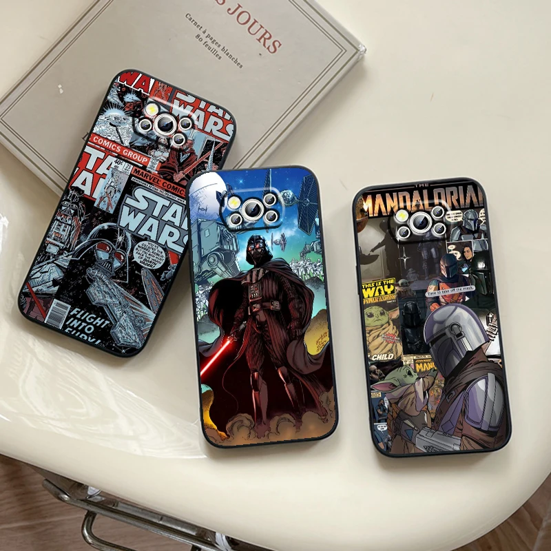 S-Star W-Wars Jedi Anime For Xiaomi Mi Poco F5 F4 F3 X6 X5 X4 X3 M6 M5 M5S M4 M3 C65 Pro GT NFC 5G Black TPU Phone Case