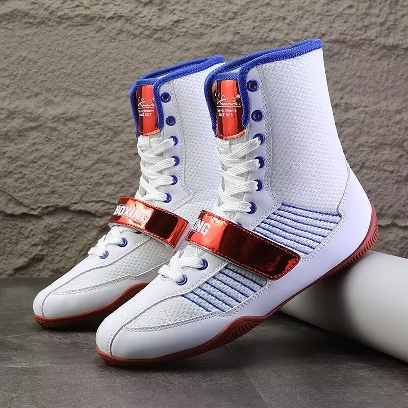 Best Selling Wrestling Boots for Men Anti-Slippery Men Fighting Shoe Black White Sports Shoes Professional Boxing Shoes Man