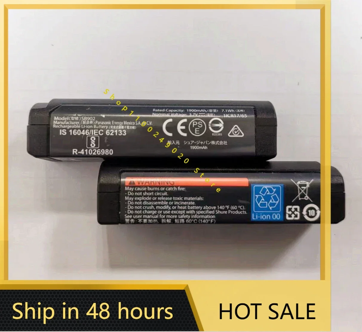 for Shure Sb902 Battery Glxd1/2/14/Sm35/SM58 Microphone Battery 1900MAh