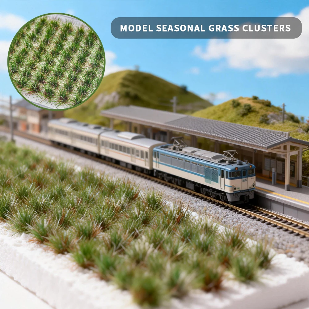 104/208 szt. Miniaturowe statyczne trawy, zestaw modelarski, roślinność, krzewy, żywopłoty do modeli kolejowych/budynków/ogrodów, akcesoria do krajobrazu trawnikowego