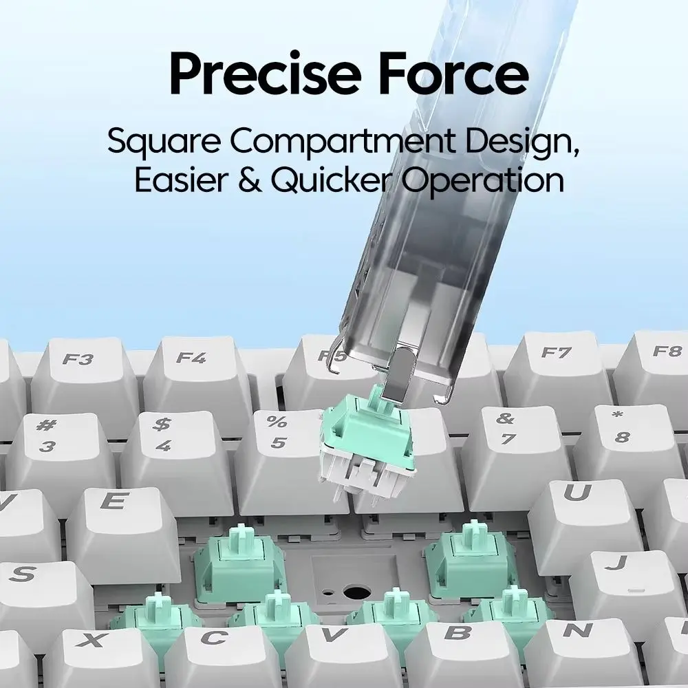 Extrator de tampas de teclas 2 em 1, ajustador de ação de teclado multifuncional diy, design de quatro mandíbulas, extrator de interruptor de teclado portátil, teclado rgb