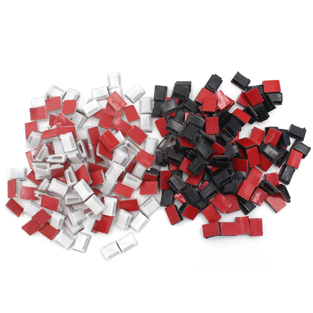 

100 Pcs Wire Holders for Cords Clip Adhesive Cable Desk Tie Bracket Organizers Ties Electronics