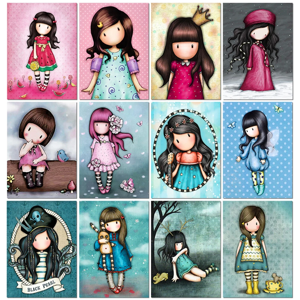 5D Diamond Painting Cartoon Girl Princess DIY Mosaic Picture Art Hobby Diamond Embroidery Cross Stitch Suit Home Decoration