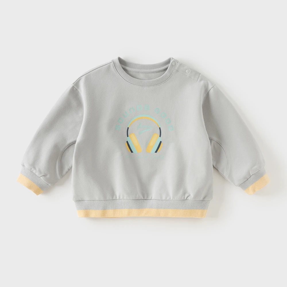 Dave Bella Boys Long Sleeve Sweatshirt for Children Spring Autumn Pullover Letter Top Casual Outdoor Clothes DB1260699