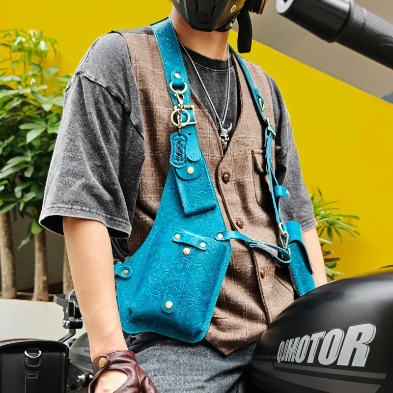 

Anti-theft Harness Medieval Leather Holster Bag Hidden Wallet Motorcycle Style Phone Pouch Steampunk Retro Western Cowboy
