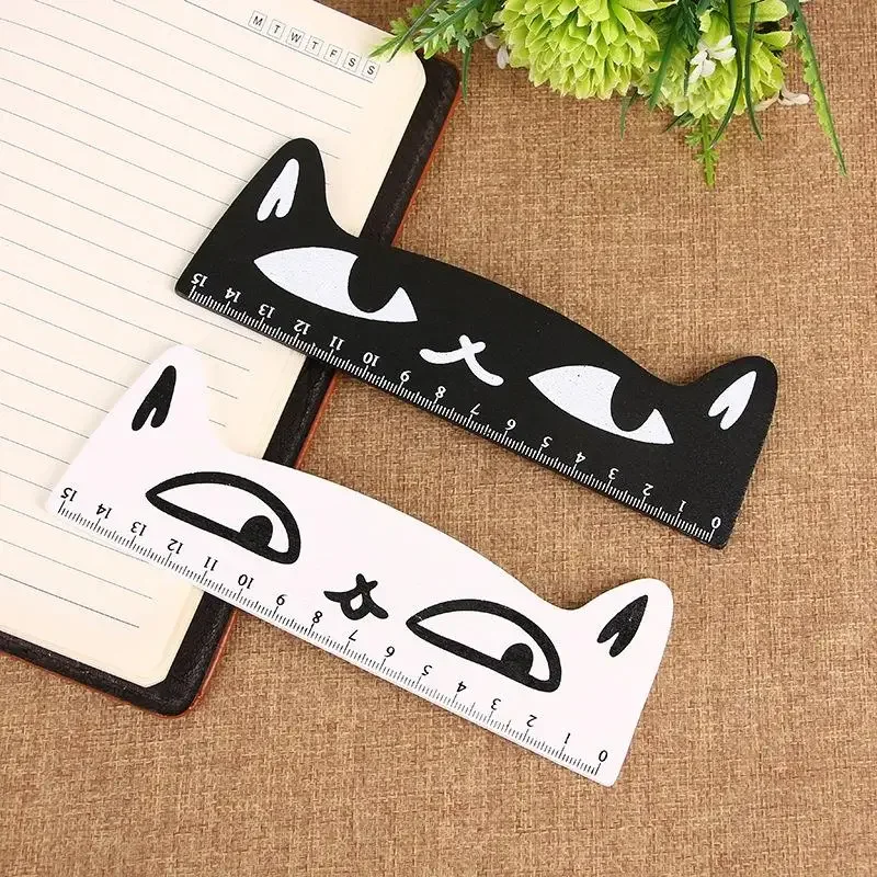 

2Pcs Cute Lovely Cat Wooden Straight Ruler Measure Study Drawing Tool Student Stationery