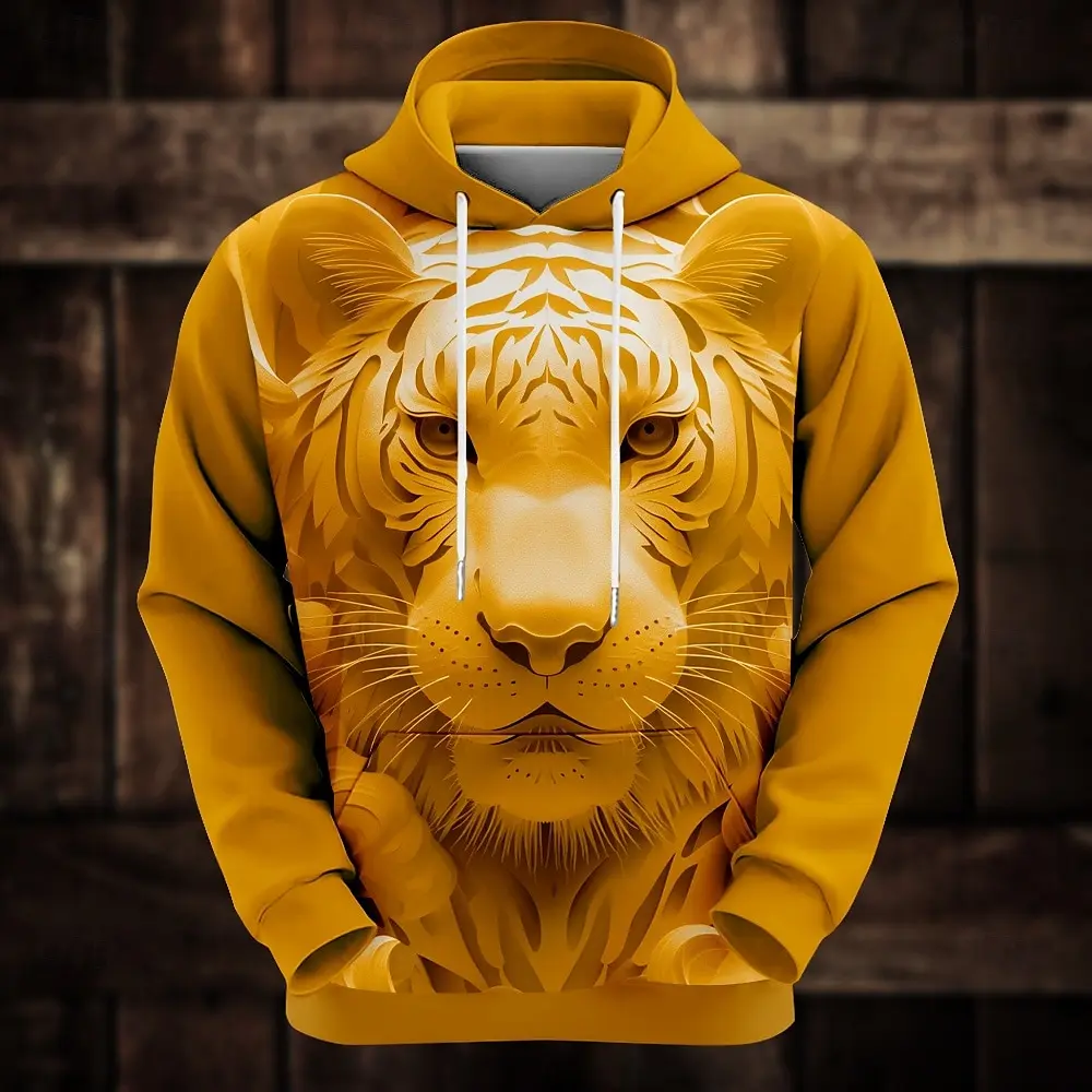 Fashion 3D Tiger Pattern Men's Hoodies Street Trend Harajuku High Quality Clothing Autumn Casual Oversized Sweatshirts Pullover